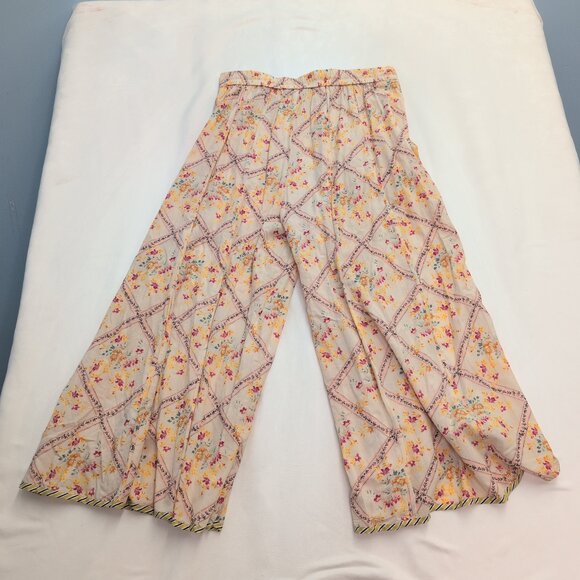Free People Yellow Floral Wide Leg Pants Size M - Picture 3 of 8